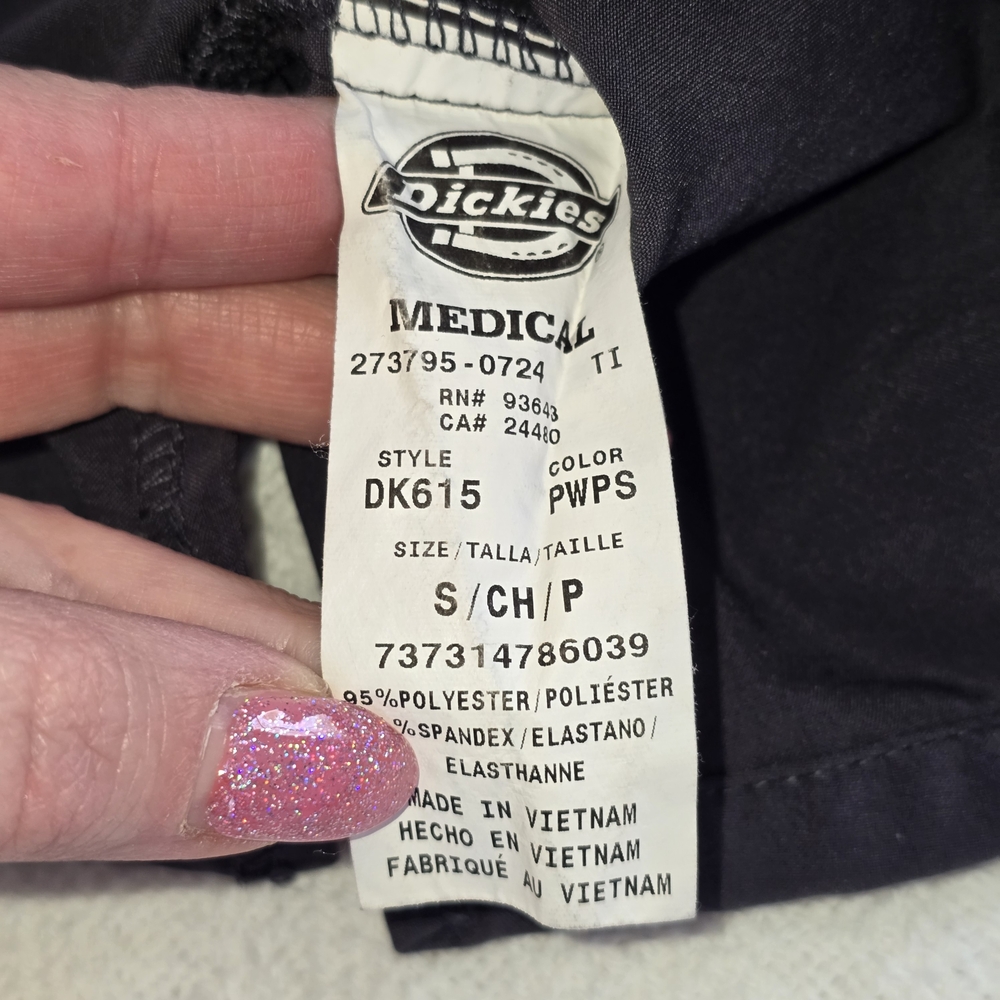 Dickies Women's V-Neck Scrub Top - Dark Gray Size Small - Picture 7 of 9